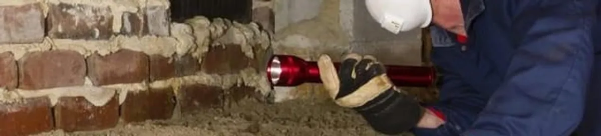 Pest control technician inspecting a crawl space for ant activity and entry points in Portland, OR